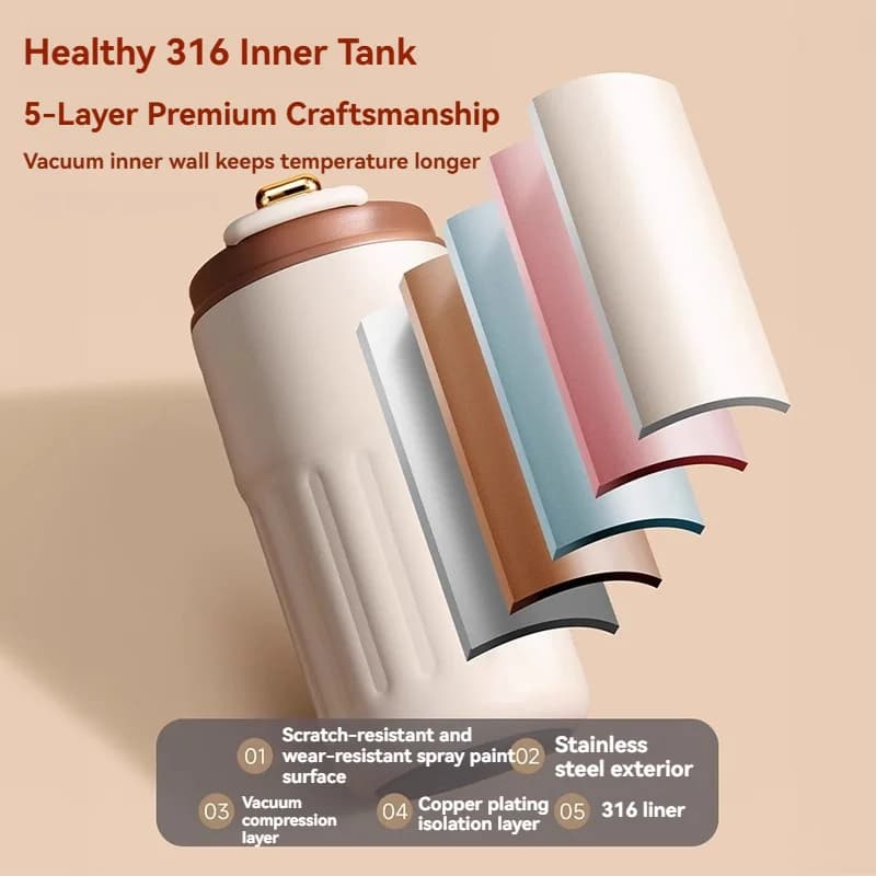 Bouteille thermos 450ml avec affichage de température