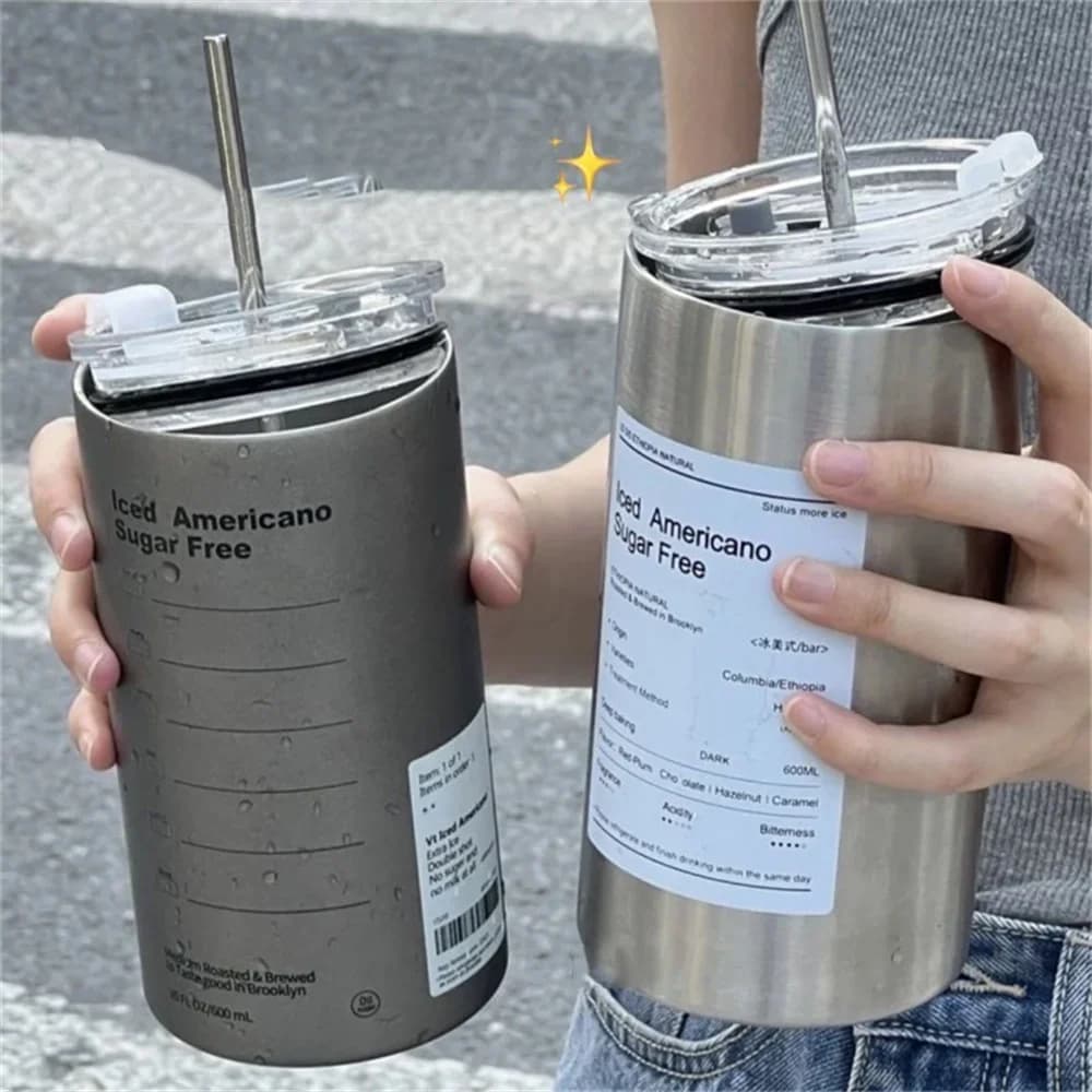 Gobelet thermos à paille 600ml