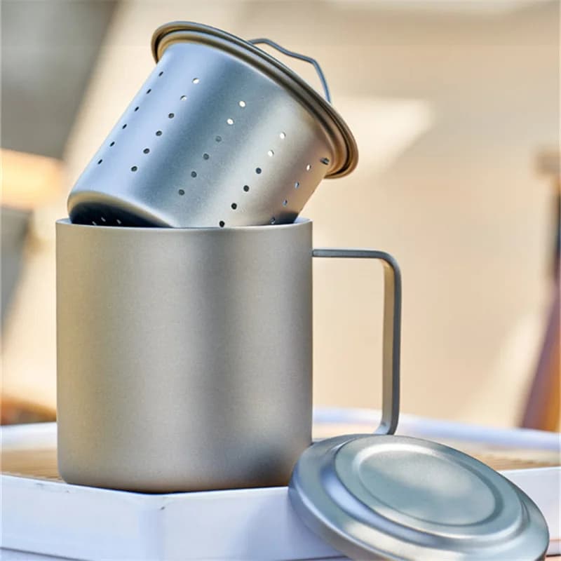 Tasse infuseur à thé en titane pur 450ml