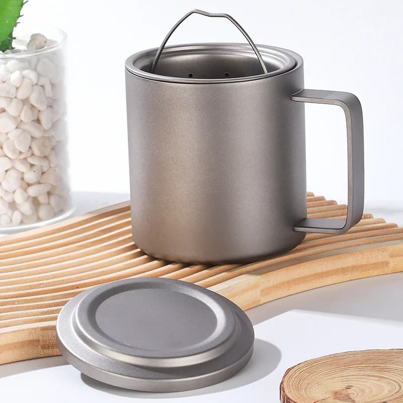 Tasse infuseur à thé en titane pur 450ml