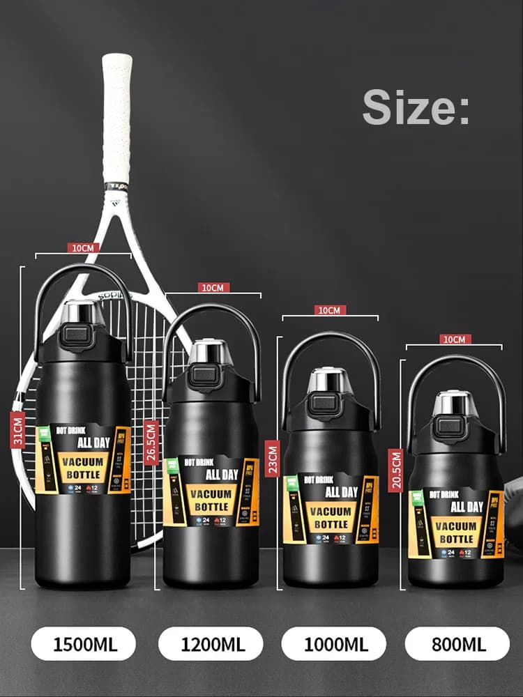 Tumbler thermos d’extérieur avec paille 0.8-1.5L