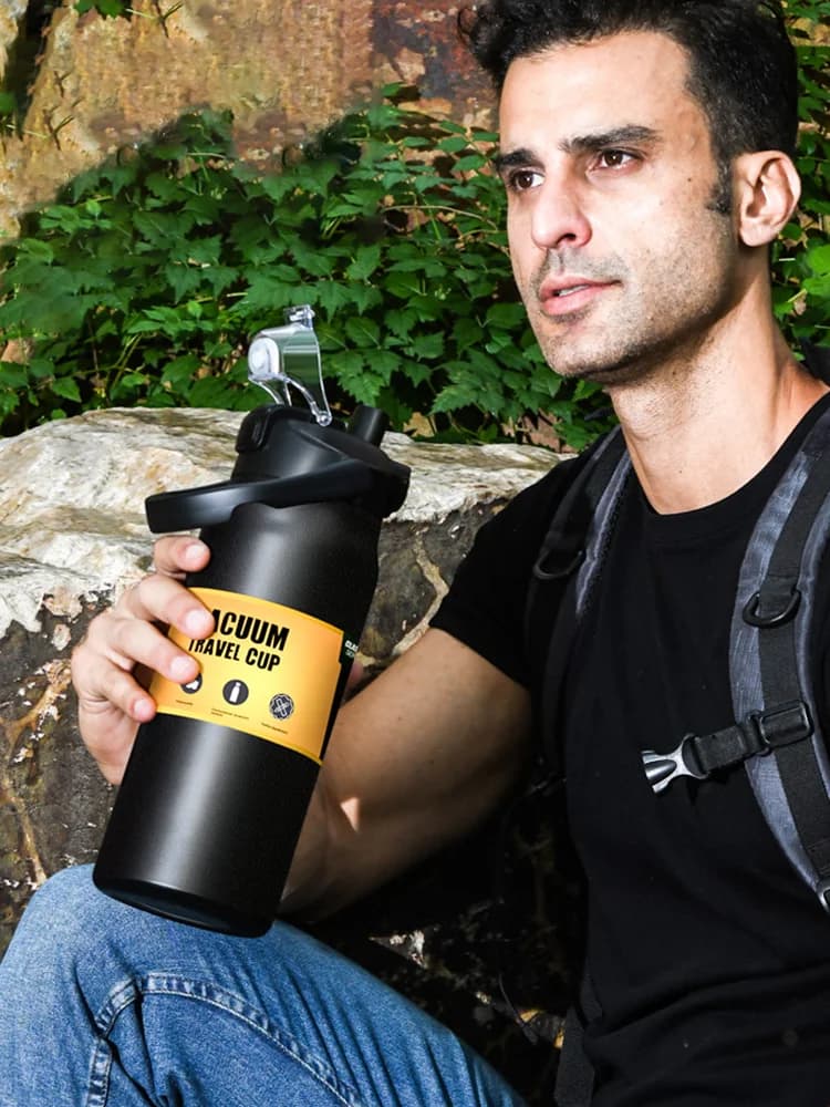 Tumbler thermos d’extérieur avec paille 0.8-1.5L